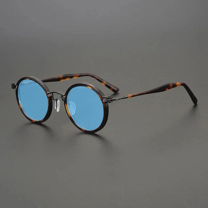 Vintage Round Polarised Sunglasses UV400 with Titanium Detail additional product view