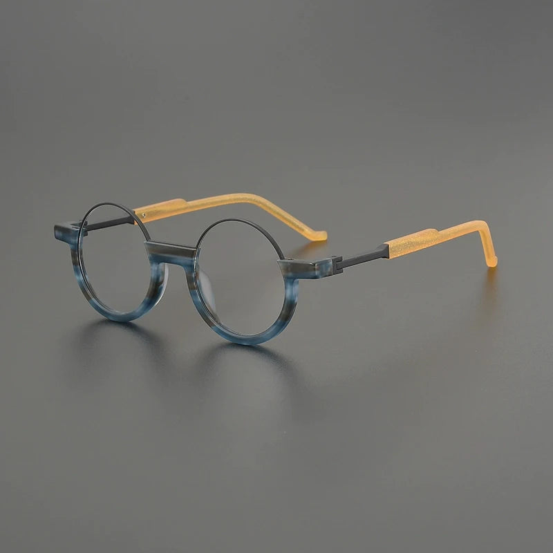 Acetate Green Round Prescription Eyeglasses | Bold Optical Frame for Rx Lenses – CINILY UK - Blue