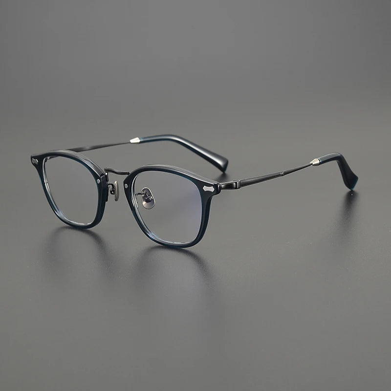 Titanium Acetate Square Prescription Eyeglasses | Ultra-Light Designer Rx Glasses – CINILY UK - Olive Green