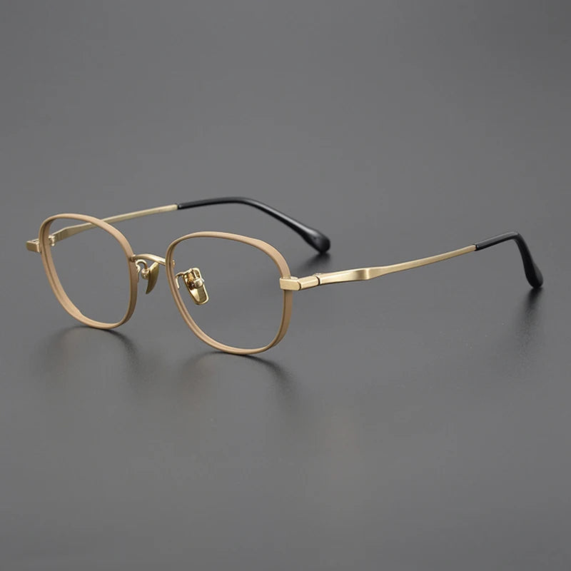 Petite Titanium Blue Panto Eyeglasses