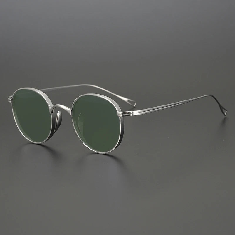 Ultra-Light Pure Titanium Polarised Sunglasses | Vintage Round - silver