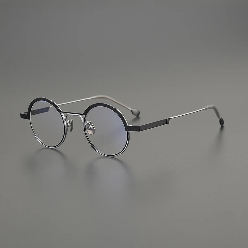 Ultra-Light Titanium Round Prescription Eyeglasses | Minimal Optical Frame for Rx Lenses – CINILY UK - Black