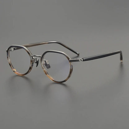 Titanium Acetate Panto Eyeglasses