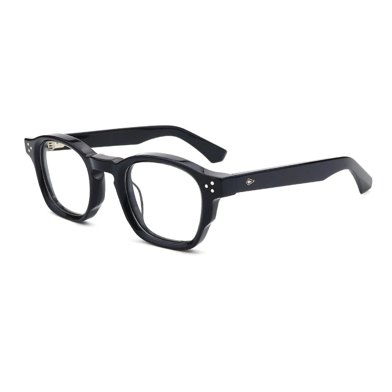 Vintage Thick Acetate Square Eyeglasses Frame | Handmade - Gray