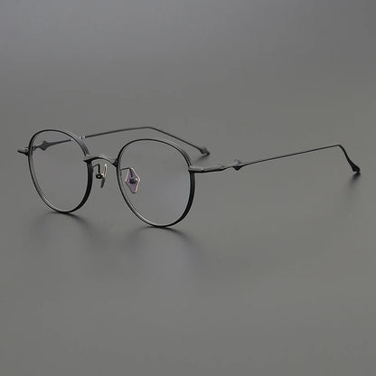 Ultra-Light Titanium Round Prescription Eyeglasses | Vintage Optical Frame for Rx Lenses – CINILY UK front view