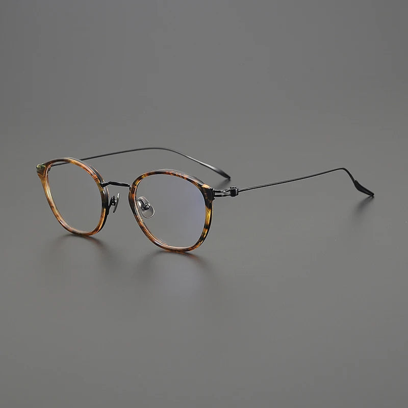 Titanium Retro Round Prescription Eyeglasses