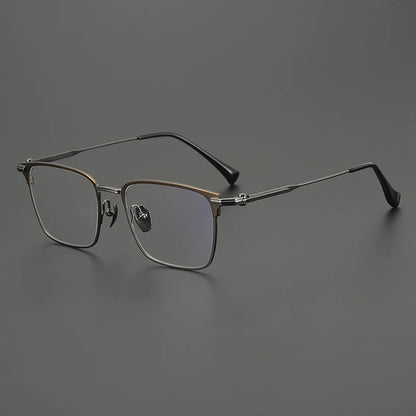 Titanium Large Square Eyeglasses