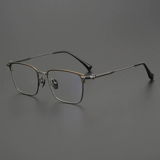 Titanium Large Square Eyeglasses