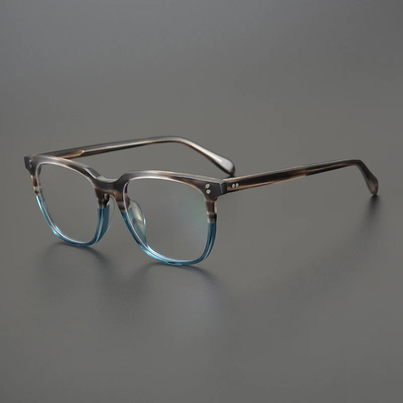 Acetate Crystal Blue Square Prescription Eyeglasses | Designer Optical Frame for Rx Lenses – CINILY UK - Blue