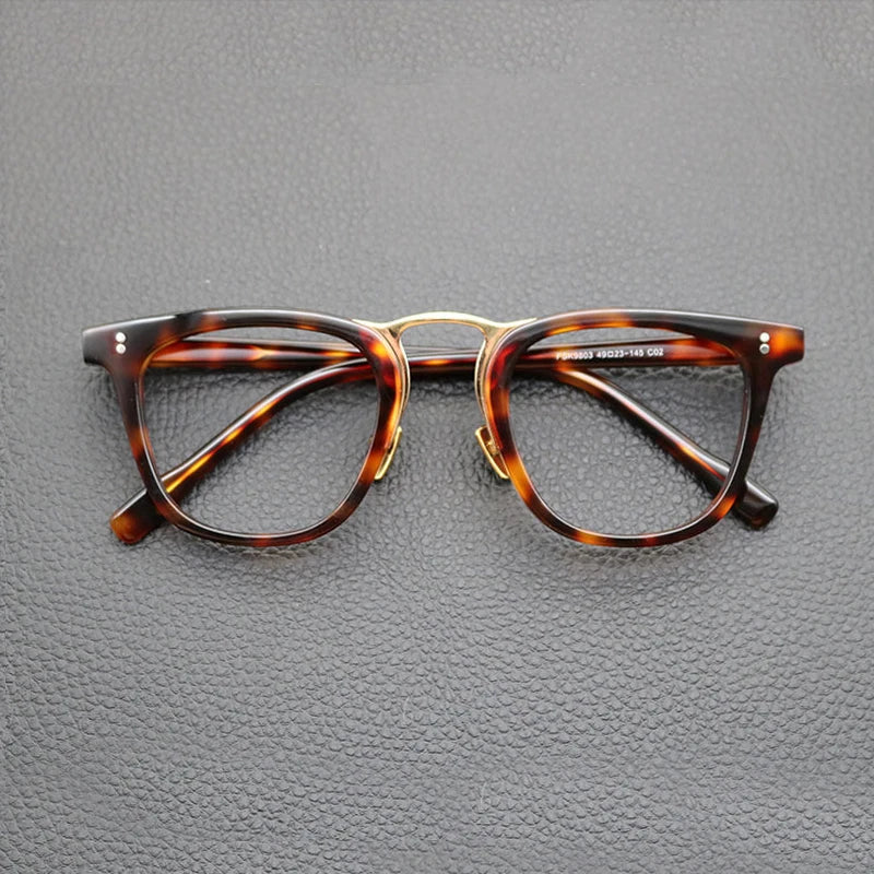 Acetate Green Patchwork Square Eyeglasses