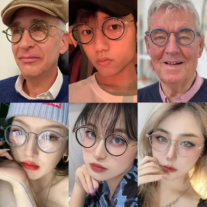 Ultra-Light Pure Titanium Vintage Round Optical Glasses Frame frame detail