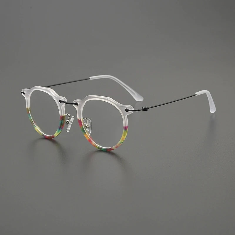 Titanium Crystal Panto Prescription Eyeglasses | Ultra-Light Optical Frame for Rx Lenses – CINILY UK - Transparent