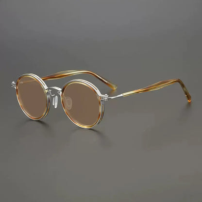 Vintage Round Polarised Sunglasses UV400 with Titanium Detail additional product view