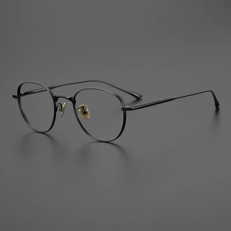 Titanium Small Geometric Prescription Eyeglasses | Ultra-Light Optical Frame for Rx Lenses – CINILY UK - Black