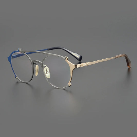 Japanese Titanium Browline Pilot Prescription Eyeglasses | Retro Optical Frame for Rx Lenses – CINILY UK