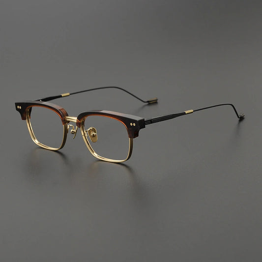 Korean Titanium Acetate Browline Square Eyeglasses