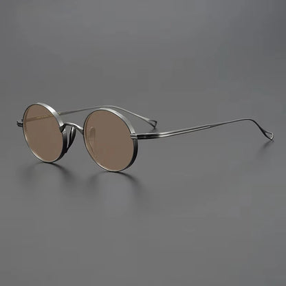 Ultra-Light Pure Titanium Polarised Vintage Small Round Sunglasses additional product view
