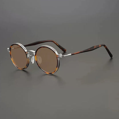 Vintage Round Polarised Sunglasses UV400 with Titanium Detail additional product view