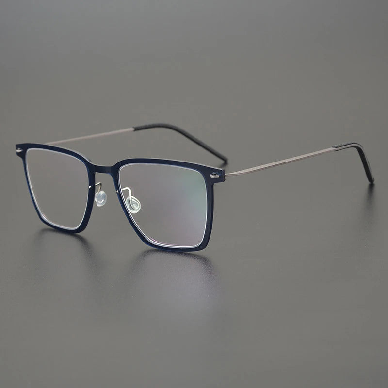 Transparent Titanium Square Eyeglasses