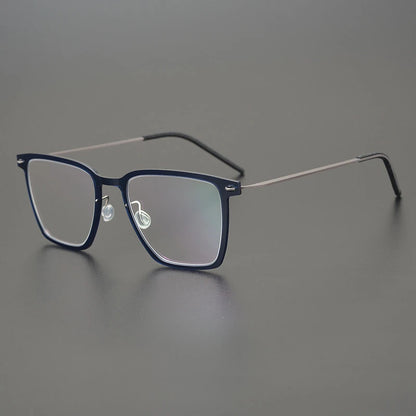 Transparent Titanium Square Eyeglasses