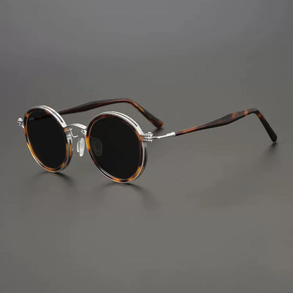Vintage Round Polarised Sunglasses UV400 with Titanium Detail additional product view