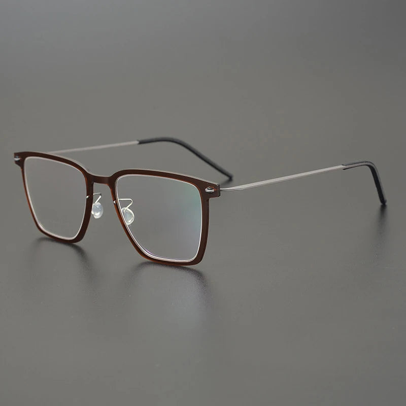 Transparent Titanium Square Eyeglasses