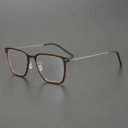 Transparent Titanium Square Eyeglasses