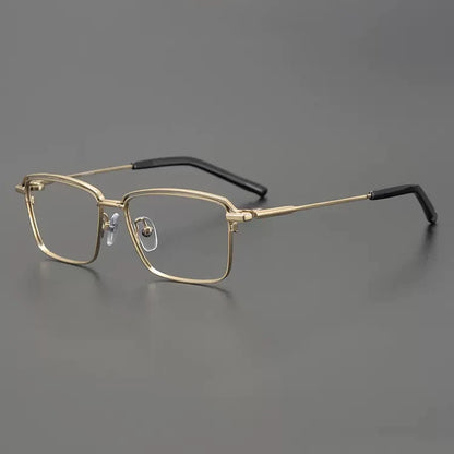 Titanium Minimal Square Eyeglasses