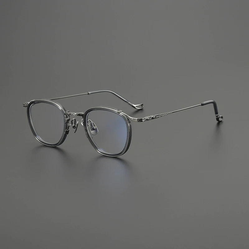 Titanium Round Prescription Eyeglasses | Affordable Rx Glasses Online – CINILY UK - Gray