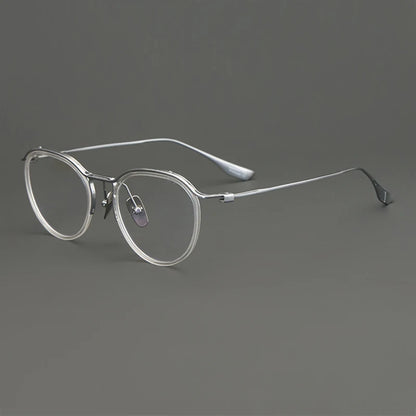 Korean Titanium Windsor Round Prescription Eyeglasses | Ultra-Light Optical Frame for Rx Lenses – CINILY UK additional product view