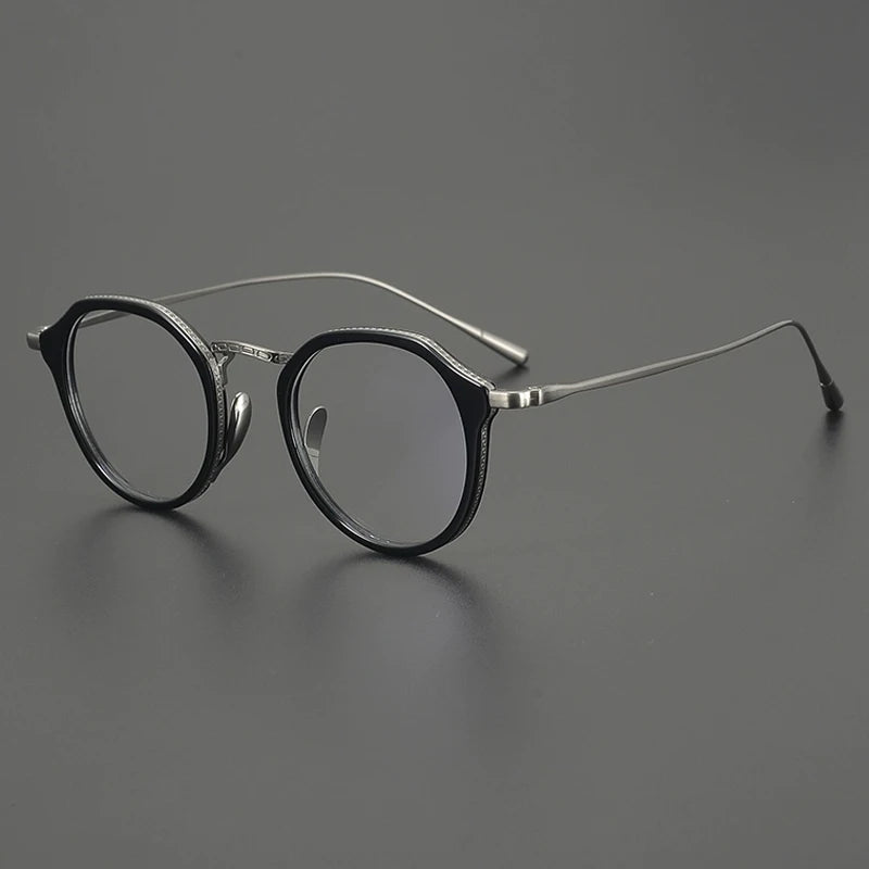 Titanium Windsor Panto Prescription Eyeglasses | Retro Optical Frame for Rx Lenses – CINILY UK - GUNMETAL