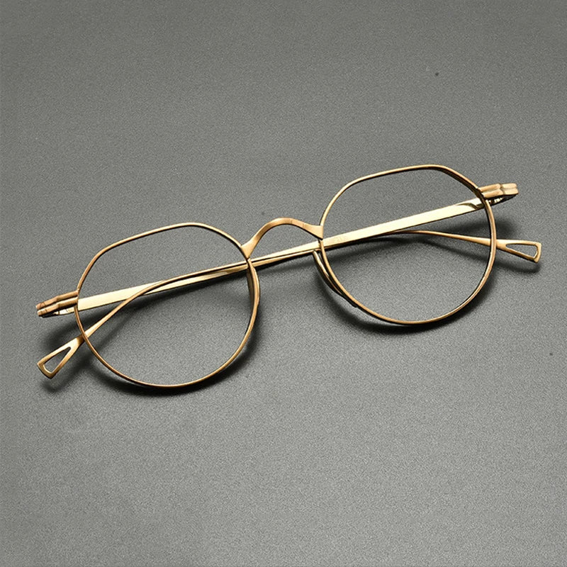 Vintage Titanium Round Optical Glasses Frame Small Fit - Bronze
