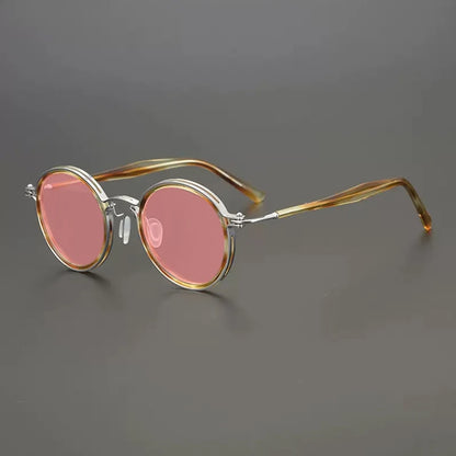 Vintage Round Polarised Sunglasses UV400 with Titanium Detail additional product view
