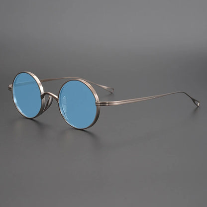 Ultra-Light Pure Titanium Polarised Vintage Small Round Sunglasses additional product view