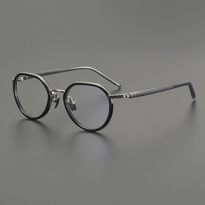 Titanium Acetate Panto Eyeglasses lens detail