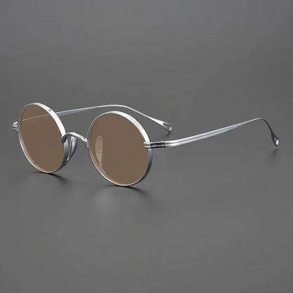 Ultra-Light Pure Titanium Polarised Vintage Small Round Sunglasses additional product view