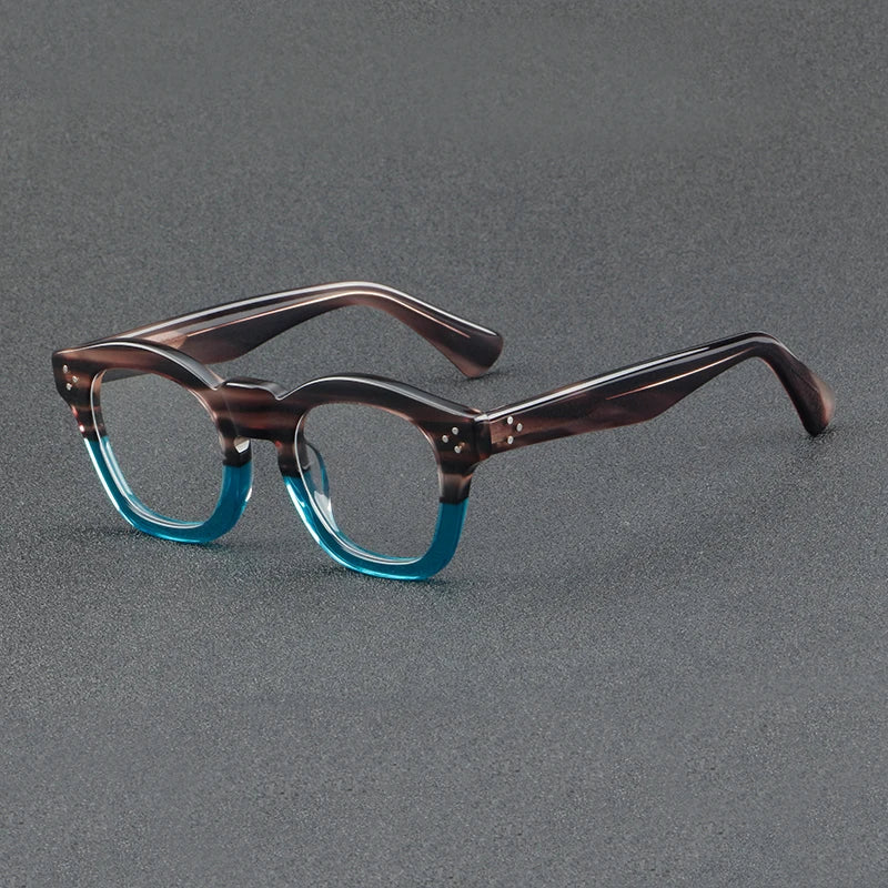 Acetate Small Two-Tone Prescription Eyeglasses | Retro Optical Frame for Rx Lenses – CINILY UK - Blue