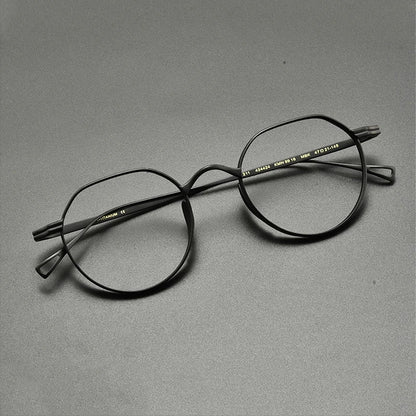 Vintage Titanium Round Optical Glasses Frame Small Fit