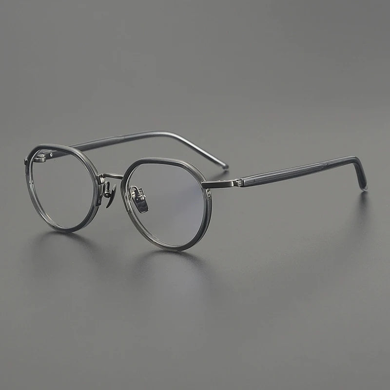 Titanium Acetate Panto Eyeglasses - Gray