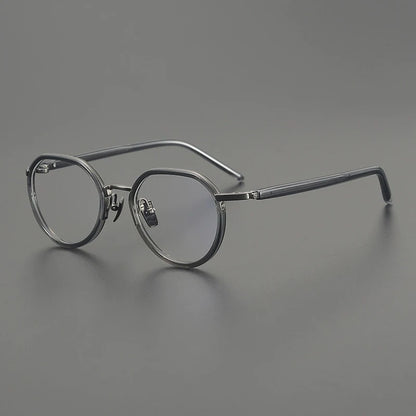 Titanium Acetate Panto Eyeglasses front view