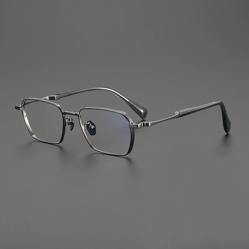 Large Titanium Square Prescription Eyeglasses | Lightweight Optical Frame for Rx Lenses – CINILY UK - GUNMETAL
