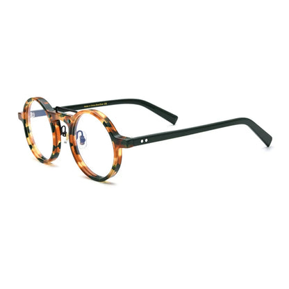 Acetate Mosaic Round Prescription Eyeglasses | Retro Optical Frame for Rx Lenses – CINILY UK
