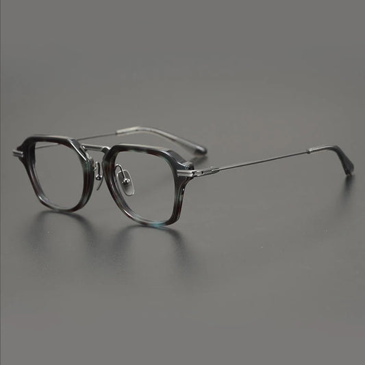 Oversized Titanium Acetate Square Eyeglasses