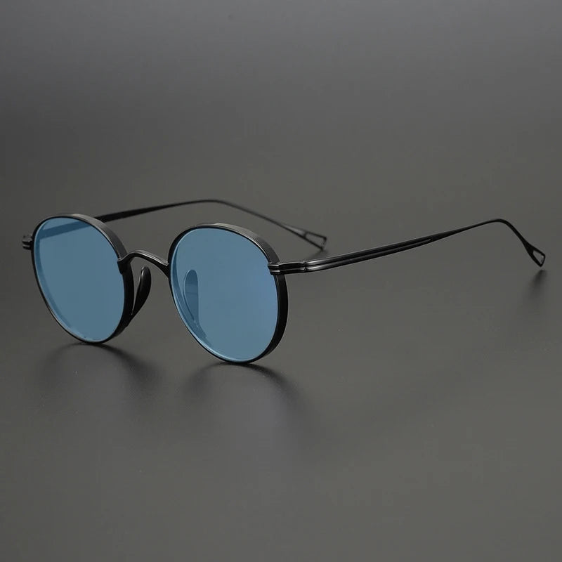 Ultra-Light Pure Titanium Polarised Sunglasses | Vintage Round - Black