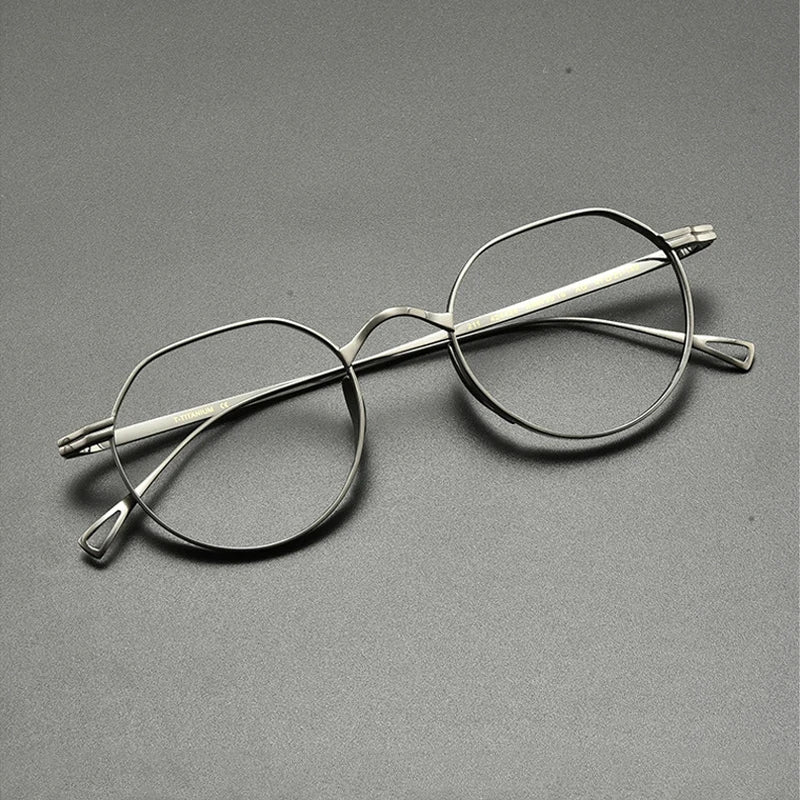 Vintage Titanium Round Optical Glasses Frame Small Fit - GUNMETAL