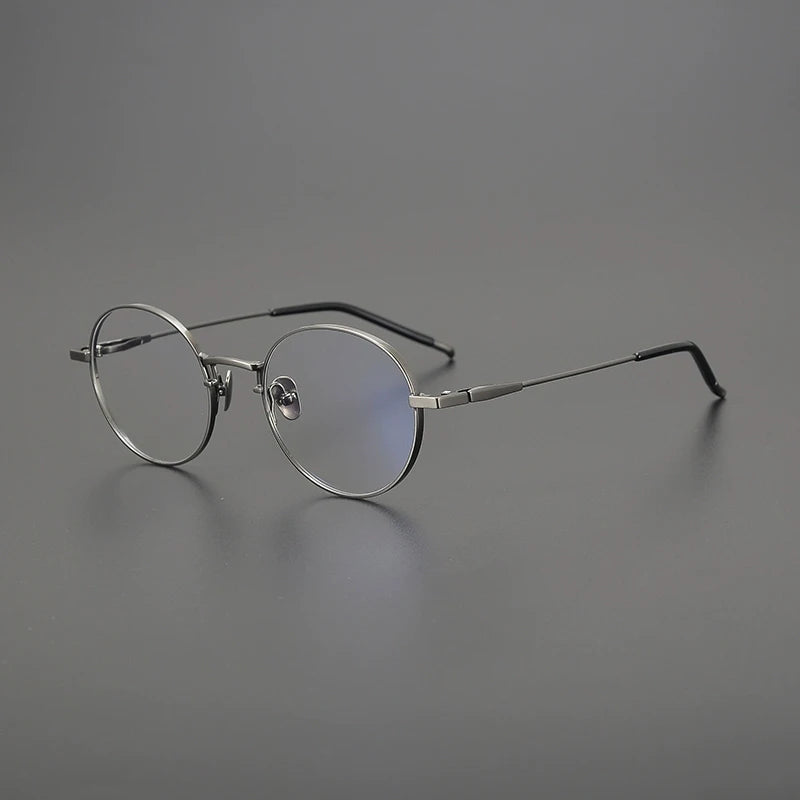 Korean Titanium Round Prescription Eyeglasses | Ultra-Light Optical Frame for Rx Lenses – CINILY UK - GUNMETAL