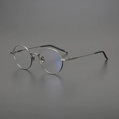 Korean Titanium Round Prescription Eyeglasses | Ultra-Light Optical Frame for Rx Lenses – CINILY UK frame detail