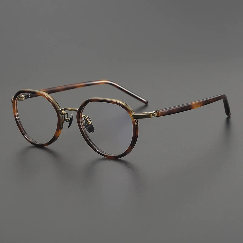 Titanium Acetate Panto Eyeglasses - Tortoise