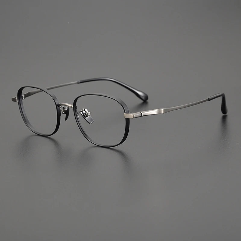 Petite Titanium Blue Panto Eyeglasses