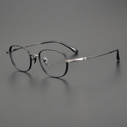 Petite Titanium Blue Panto Prescription Eyeglasses | Ultra-Light Optical Frame for Rx Lenses – CINILY UK frame detail